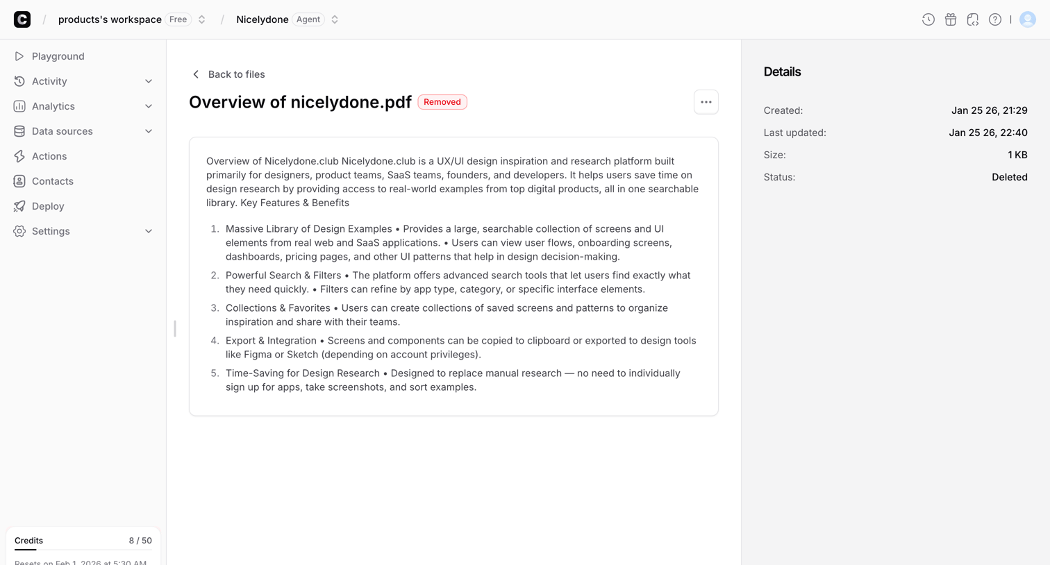 Chatbase - Dashboard - Chatbase screen