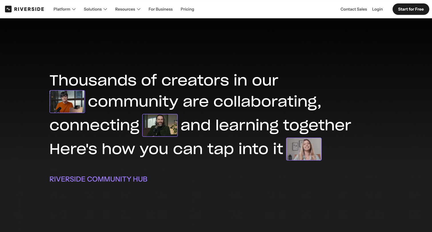 Riverside - Community Hub screen