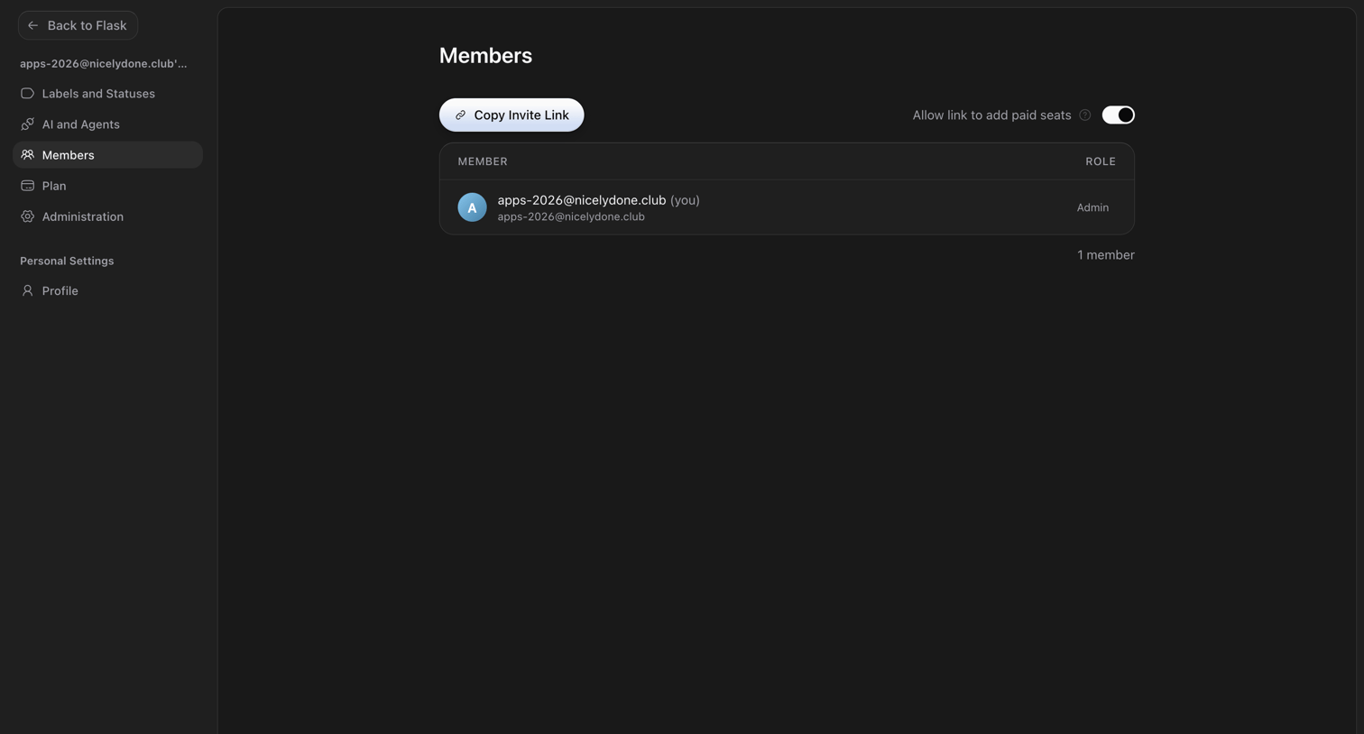 Flask screen
