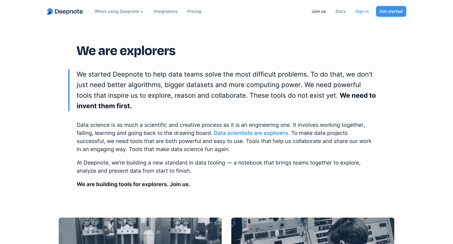 Deepnote - Work at Deepnote screen