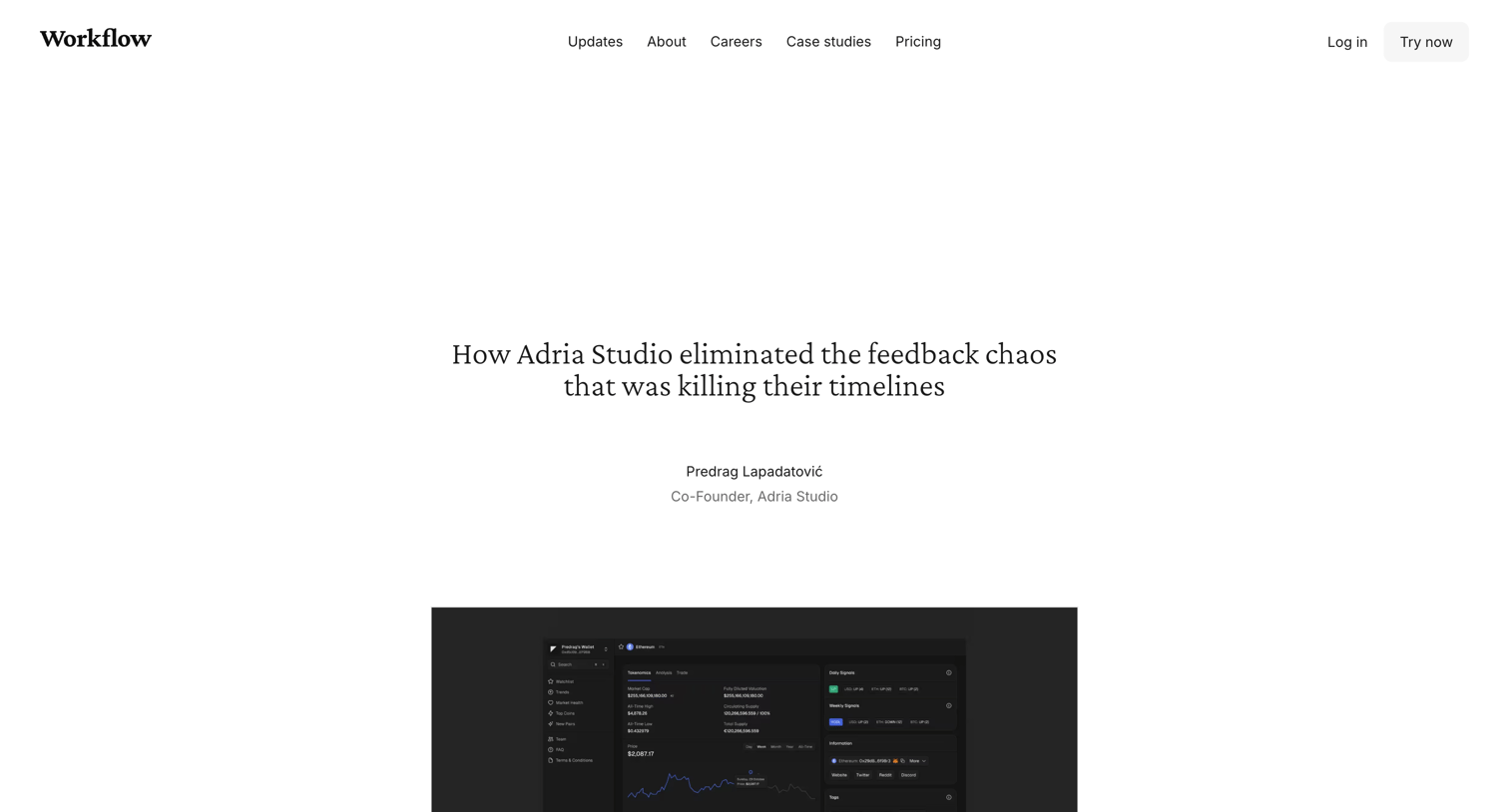 Workflow screen