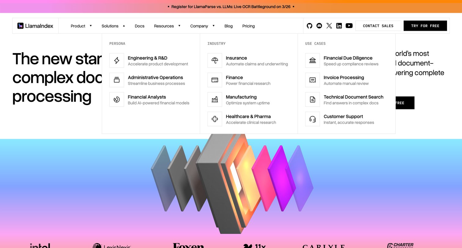 Llamaindex - LlamaIndex AI Agents for Document OCR + Workflows screen