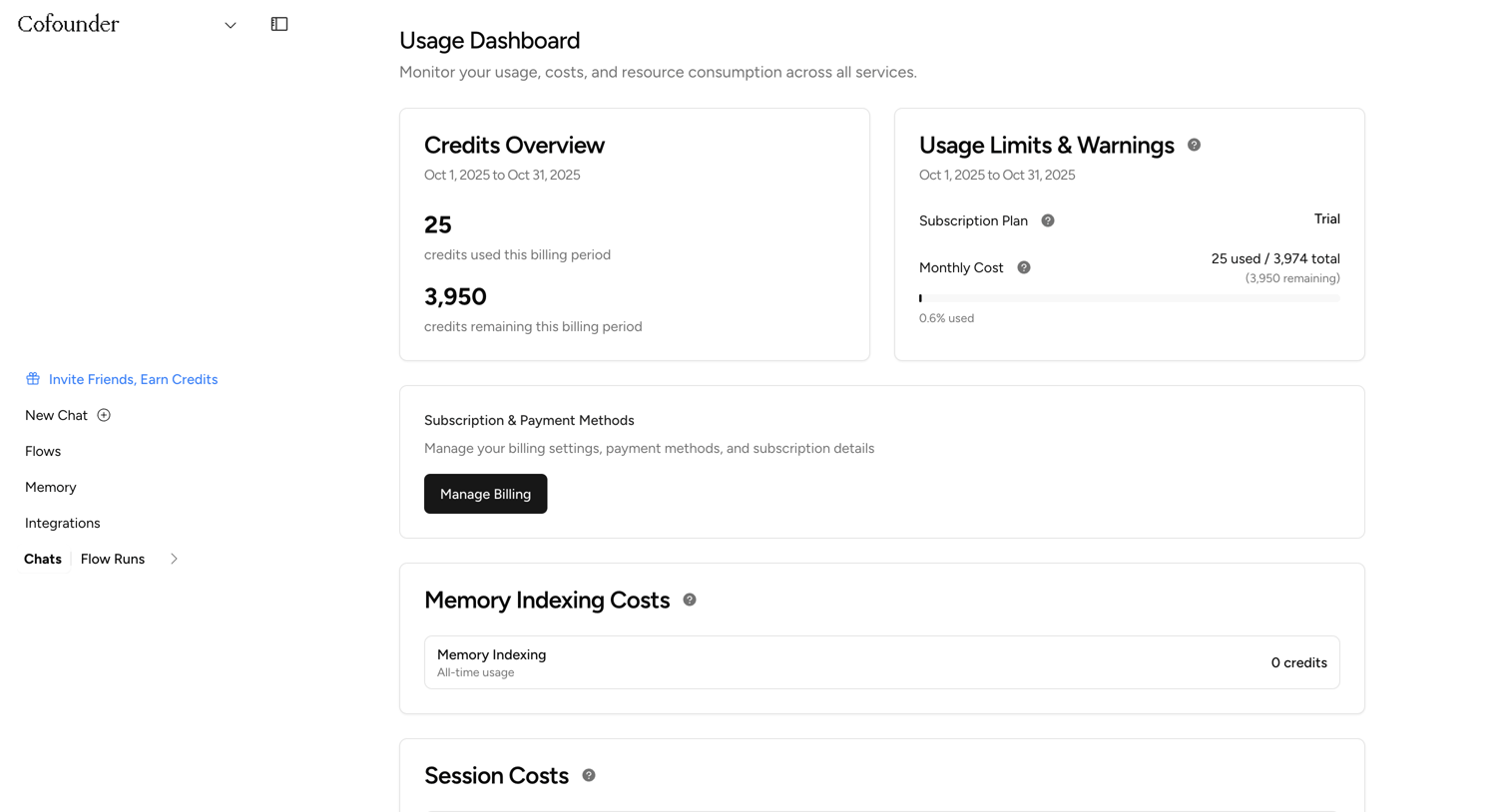 Cofounder screen