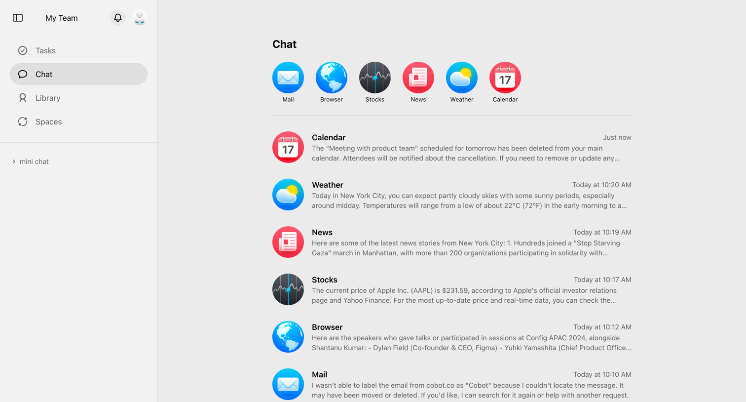 Cobot screen
