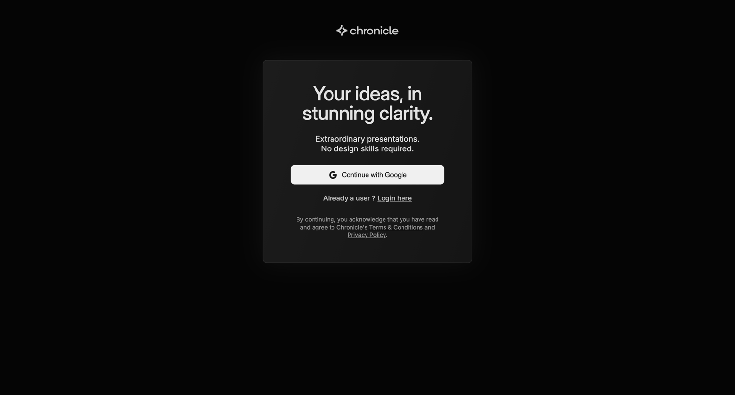 Chronicle - Sign In with Auth0 screen