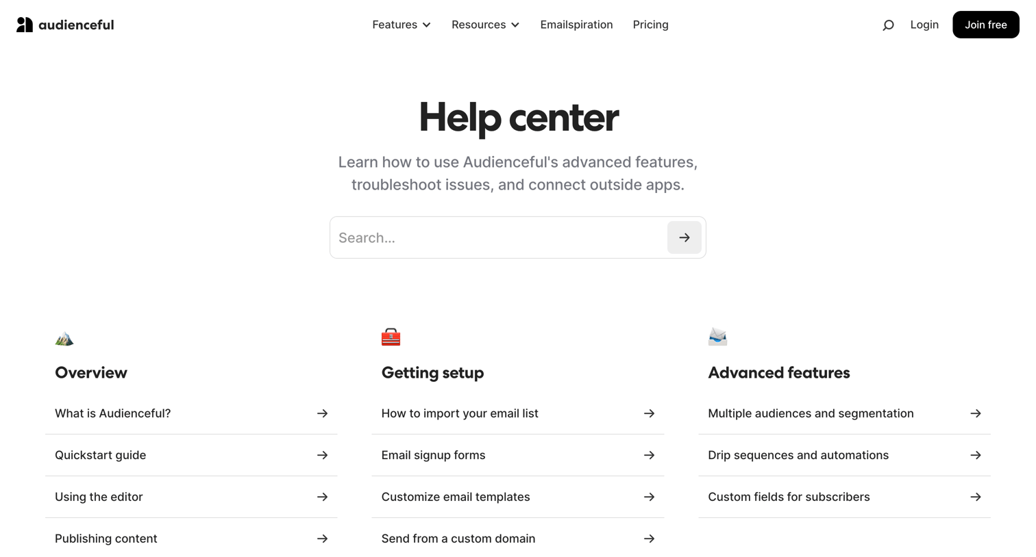 Audienceful - Help, Support and Documentation for Audienceful screen