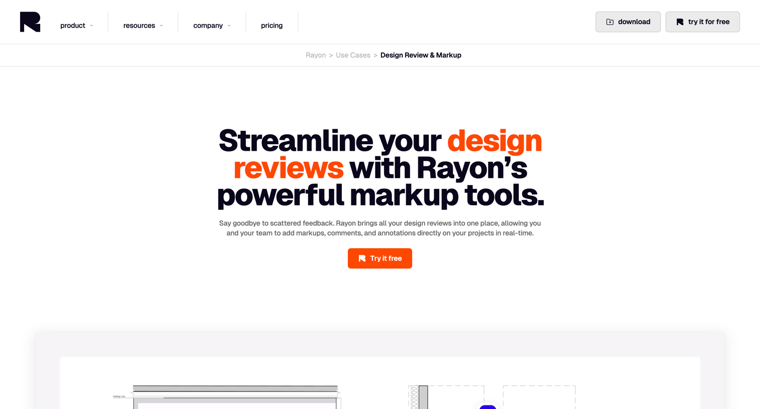 Rayon - Design reviews and markup software | Rayon screen