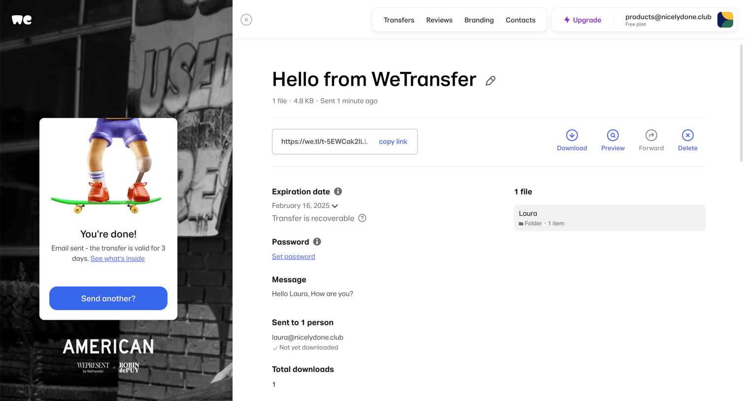 WeTransfer - WeTransfer | Send Large Files Fast screen