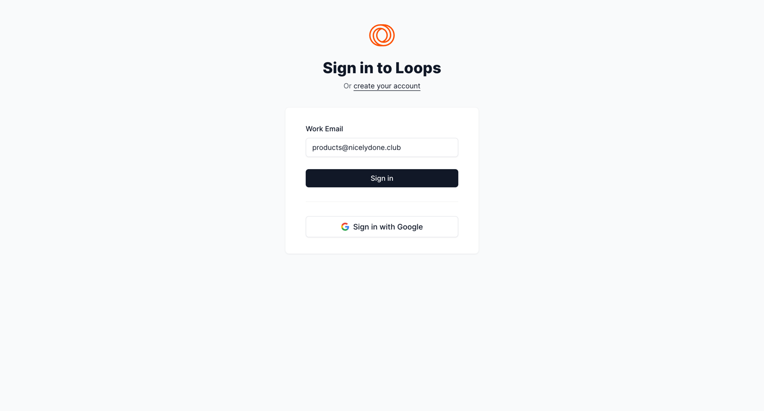 Loops screen