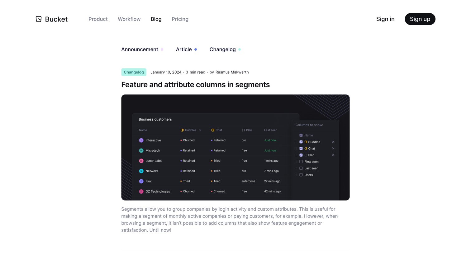 Bucket - Bucket — Blog screen