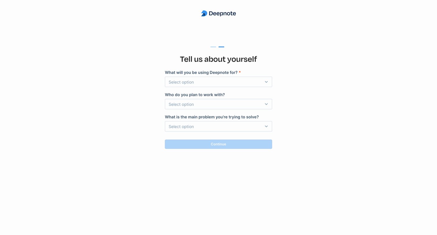 Deepnote screen