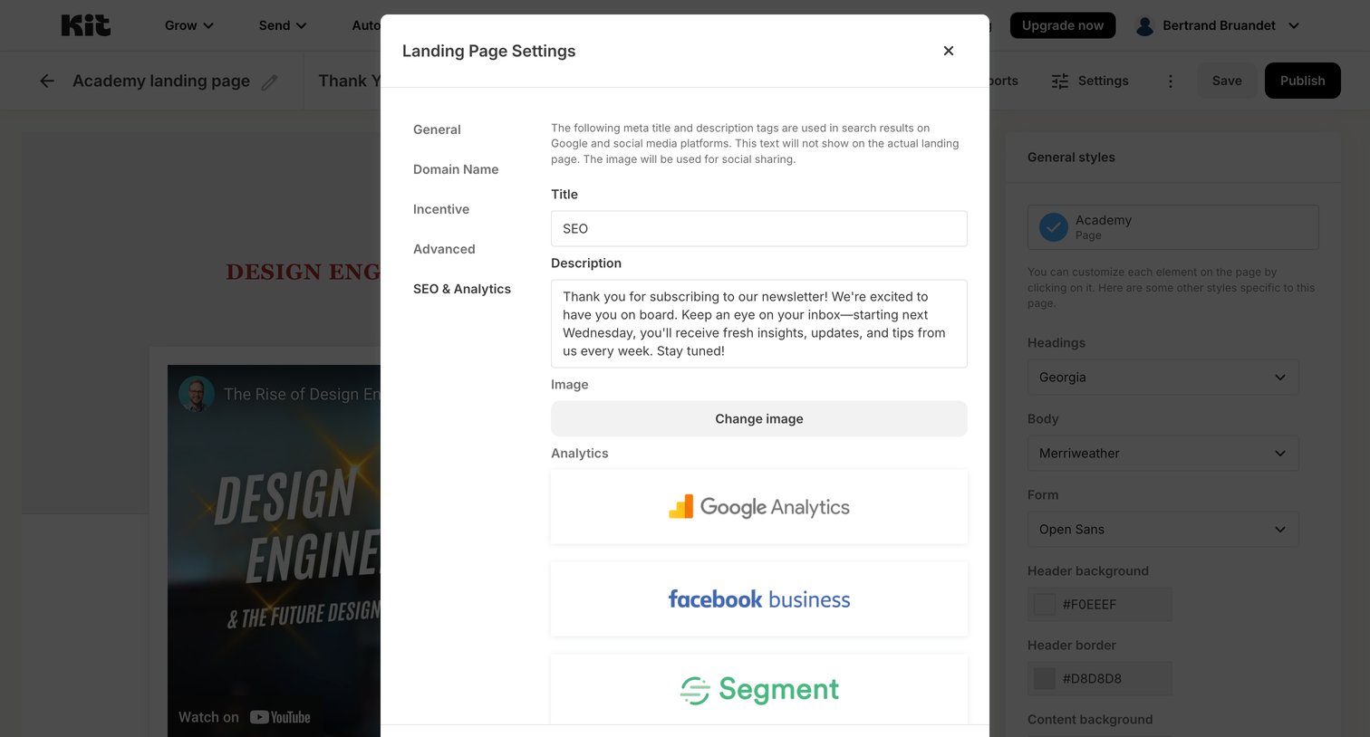 Kit - Academy landing page - Kit screen