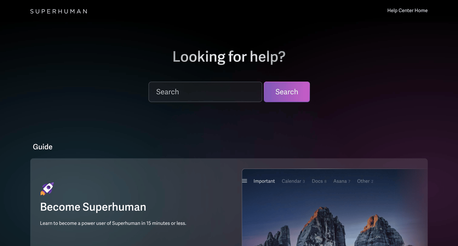 Superhuman - Superhuman Help Center screen