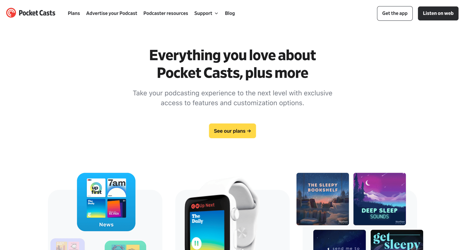 Pocket Casts - Plans - Pocket Casts screen
