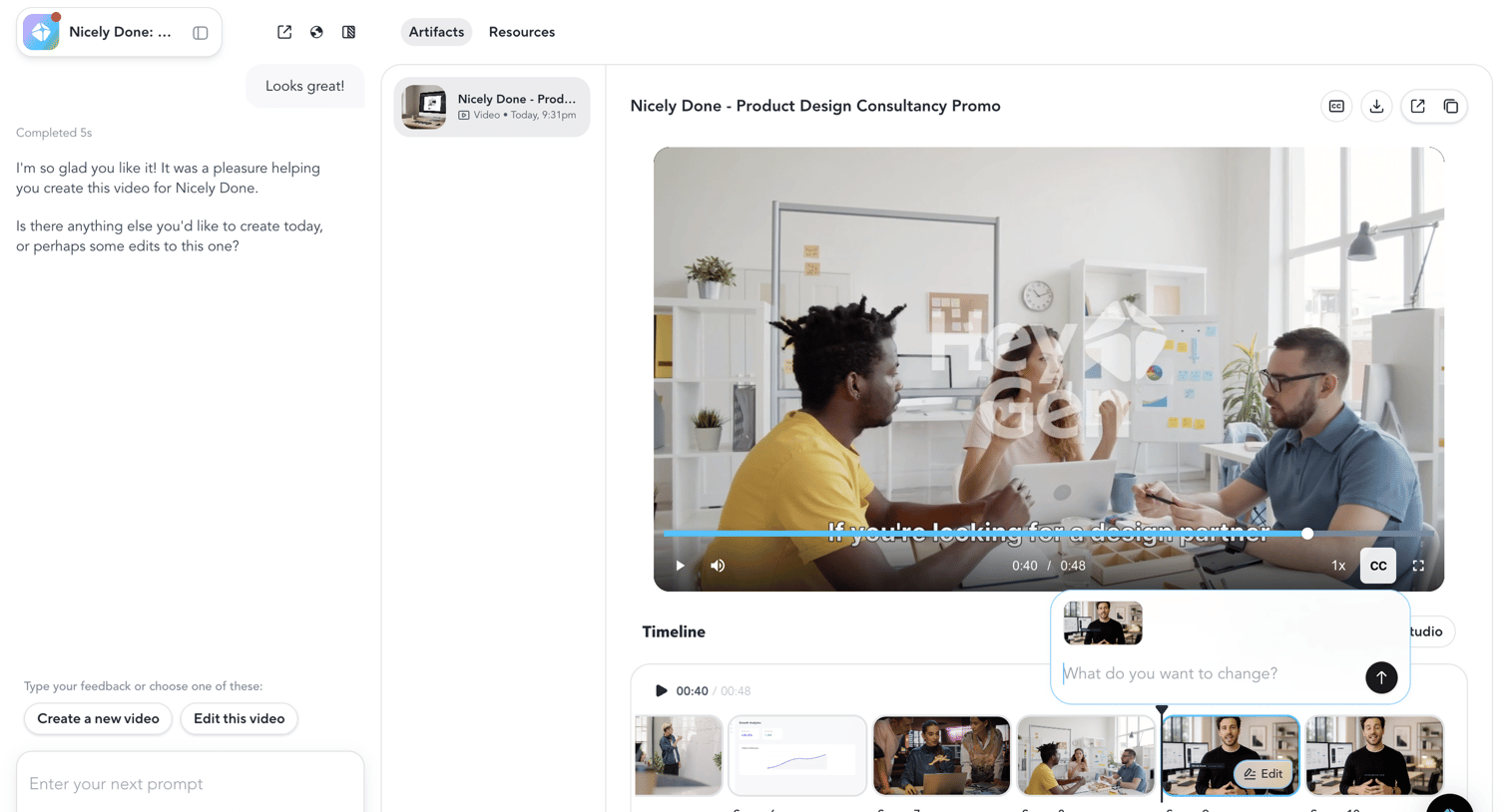 HeyGen - HeyGen - Video Agent screen