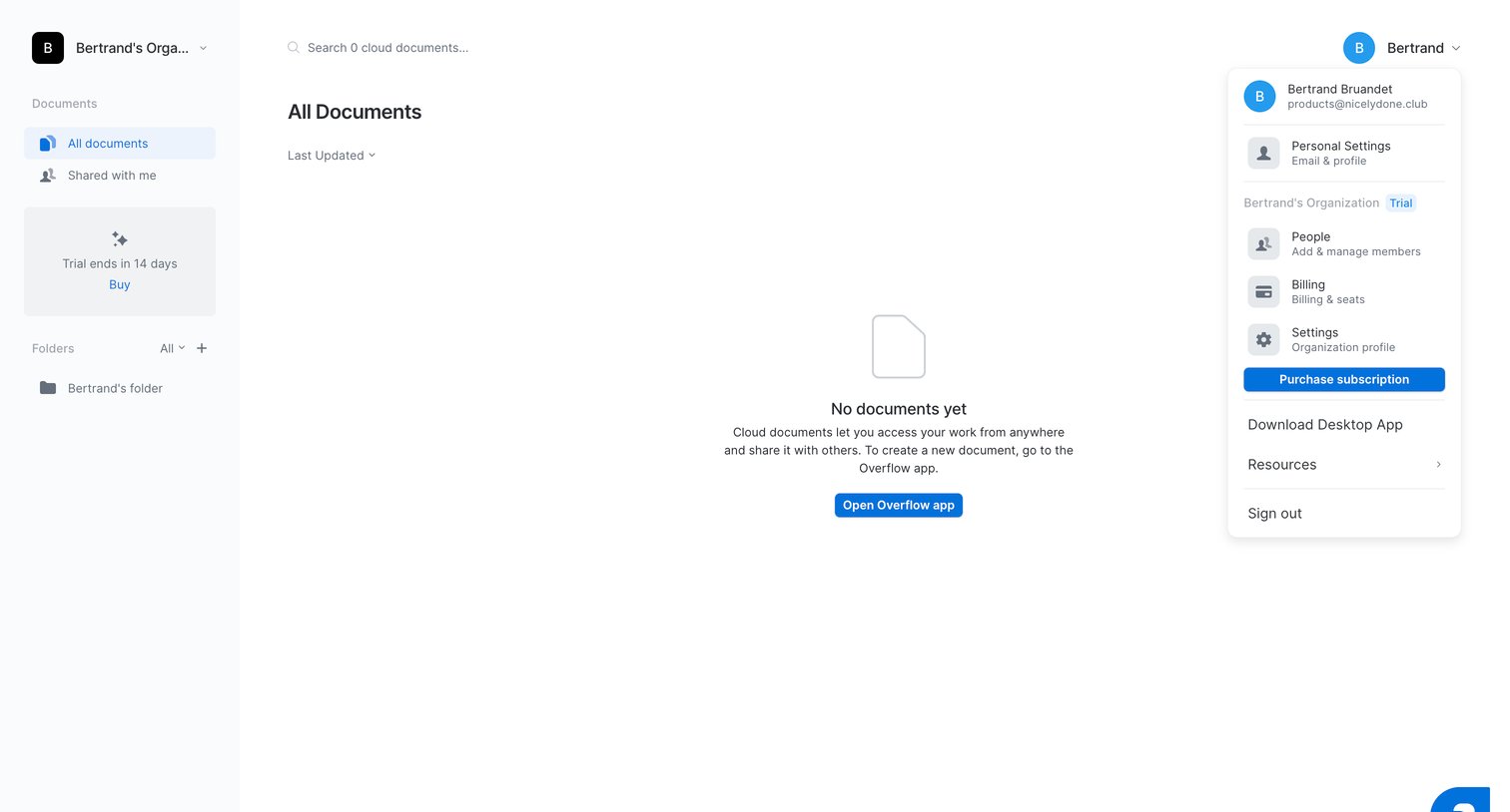 Overflow - All Documents | Overflow screen