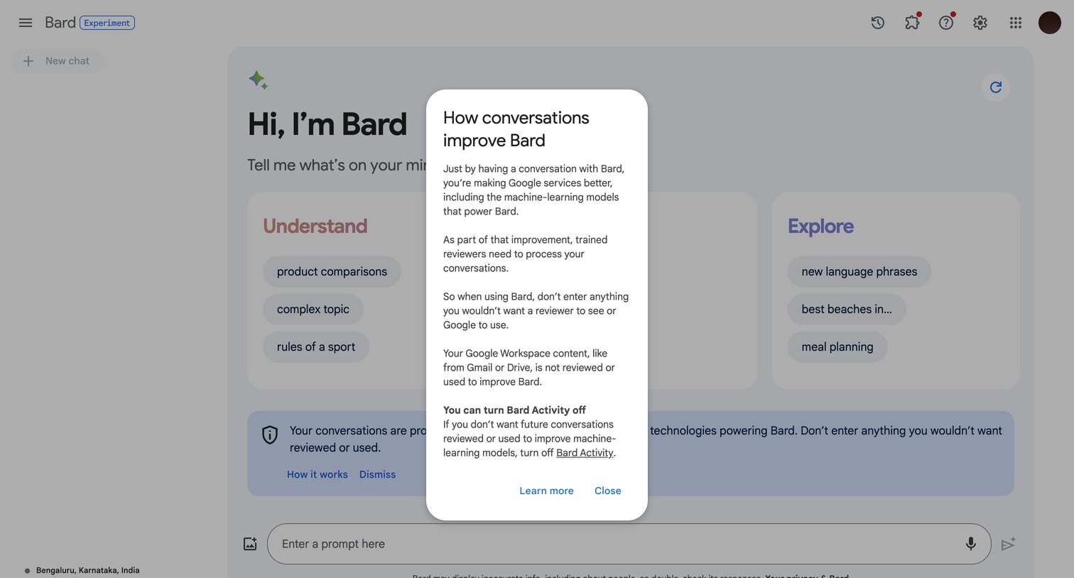 Bard screen