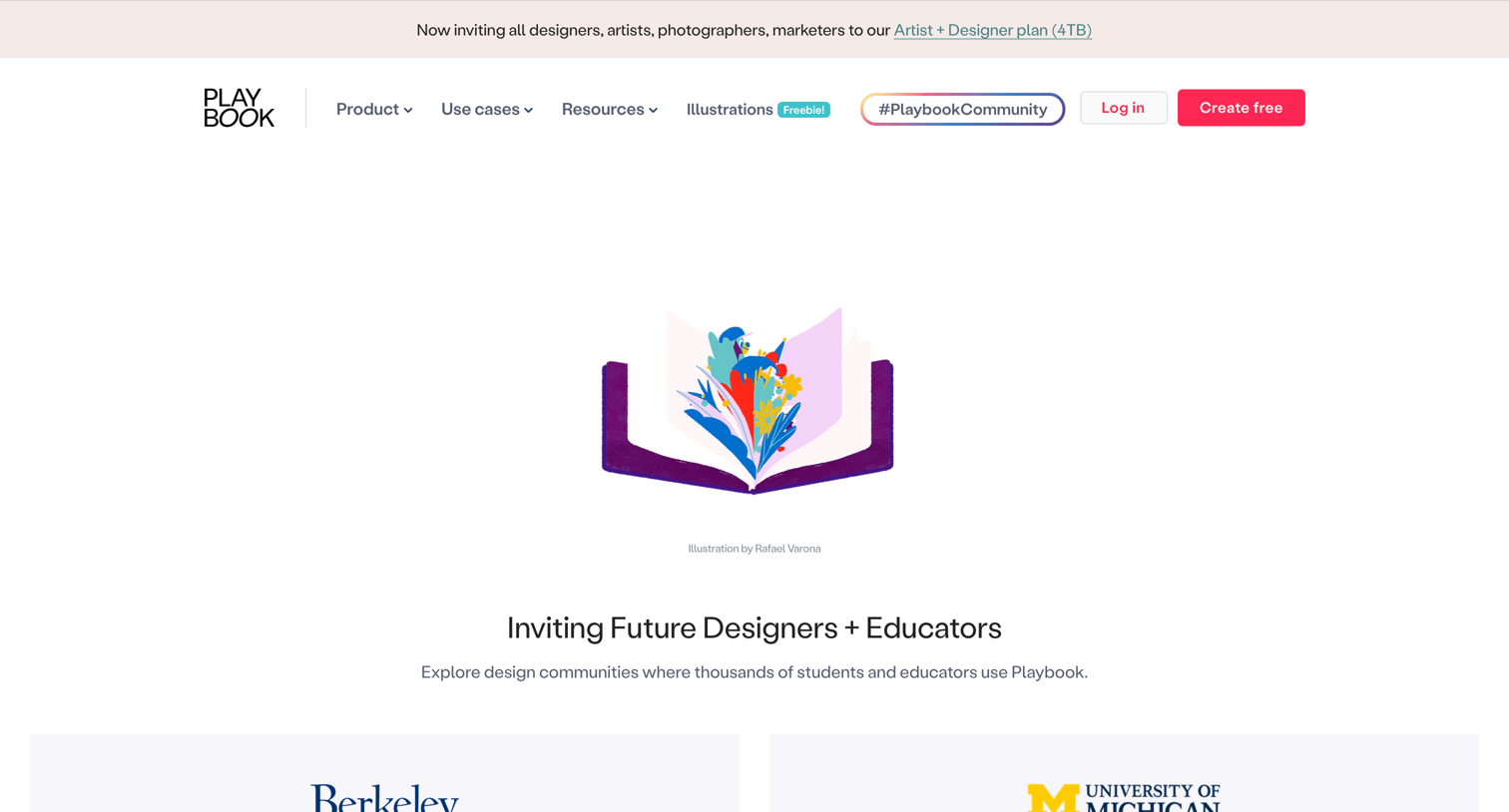 Playbook - Inviting Design Students + Educators screen