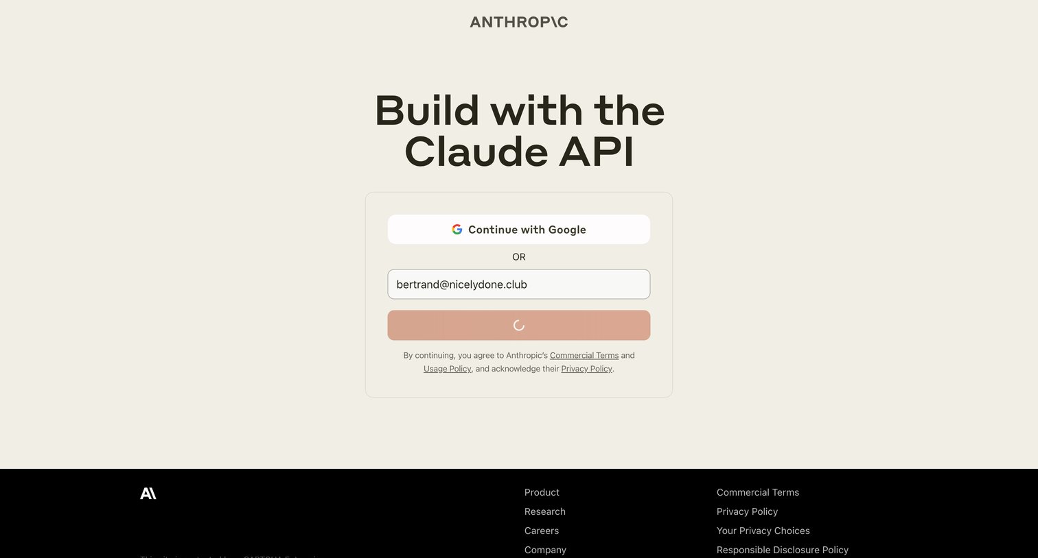 Anthropic - Anthropic Console screen