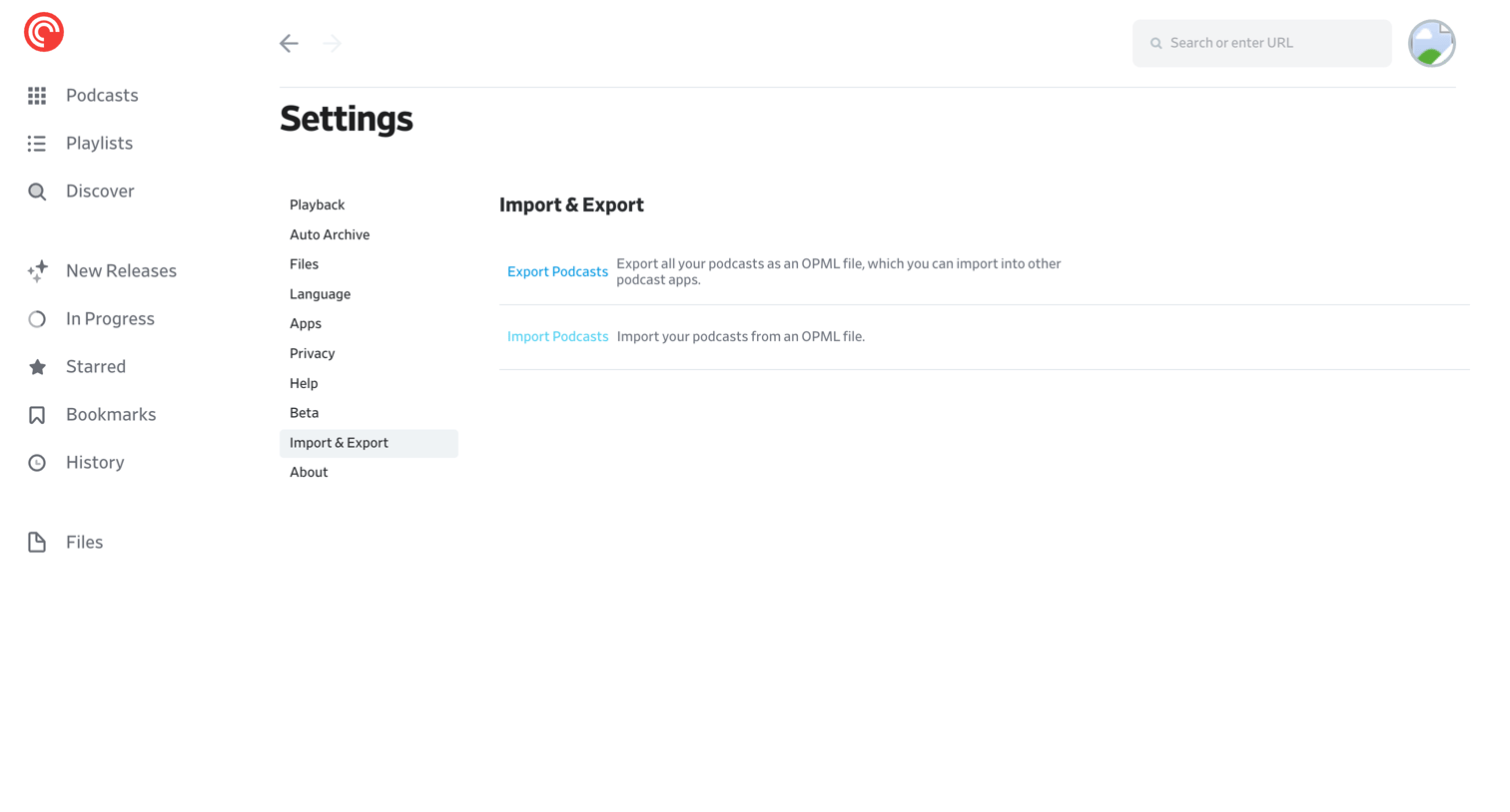Settings - Pocket Casts from Pocket Casts