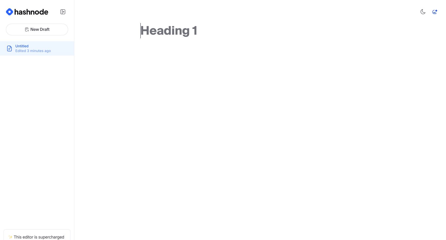 Hashnode - Free AI-powered Markdown WYSIWYG editor — Hashnode screen