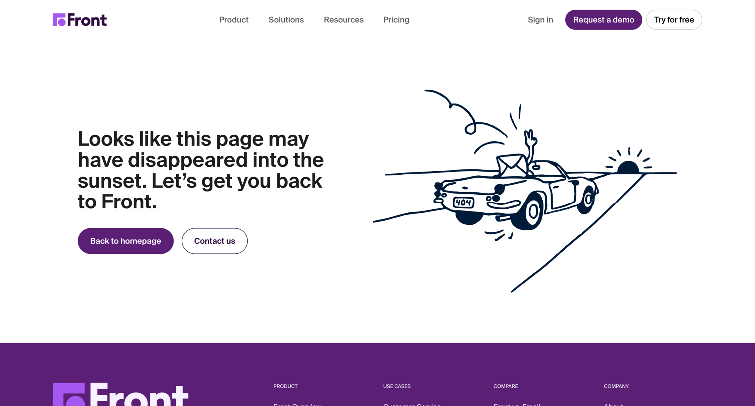 Front - Page Not Found | Front screen