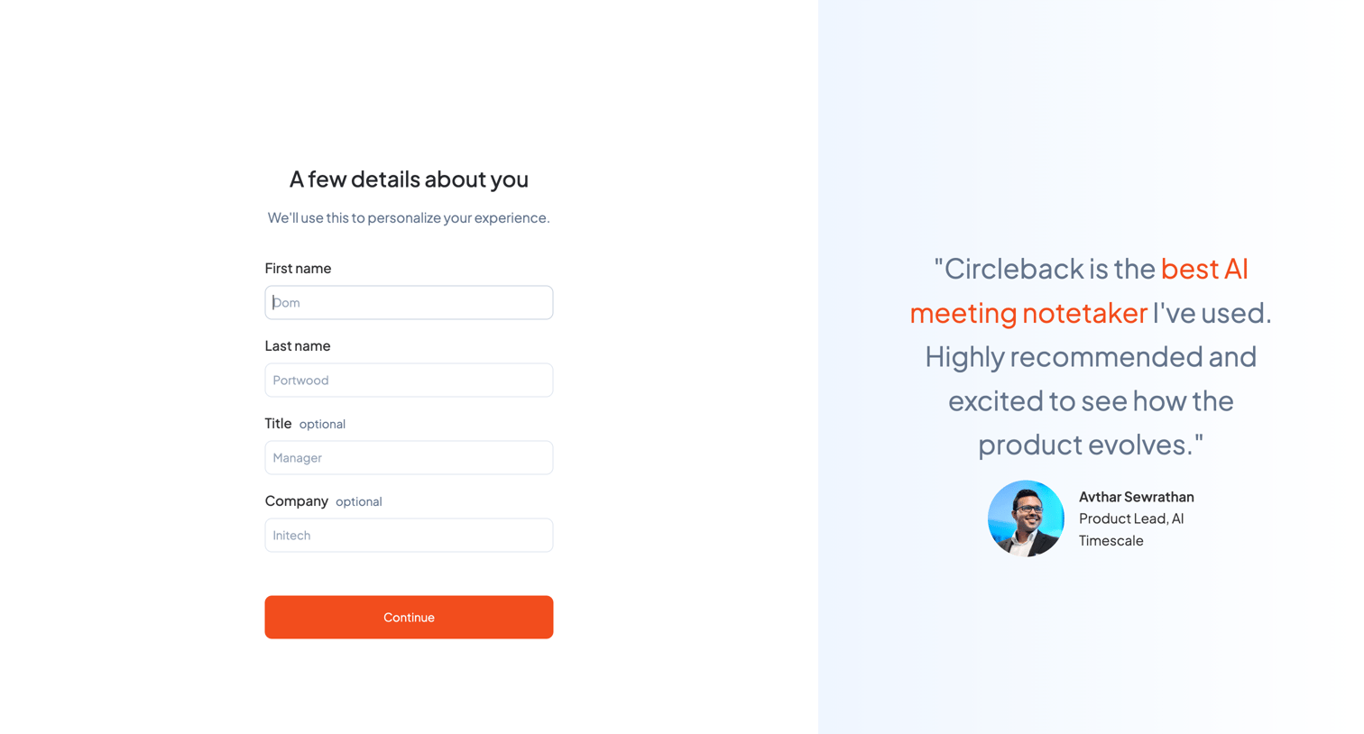 Circleback - Welcome - Circleback screen