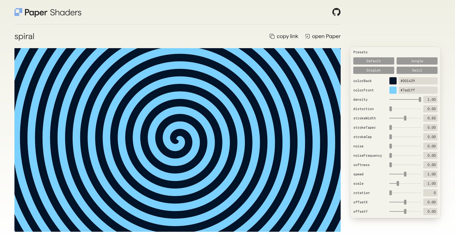 Paper - Spiral Shader • Paper screen
