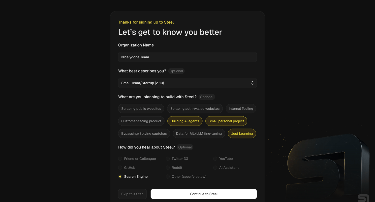 Steel - Steel | Open-source Headless Browser API screen