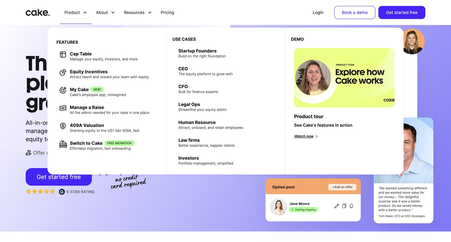 Cake - Cake Equity  Cap Table and Equity Management Software for Startups screen