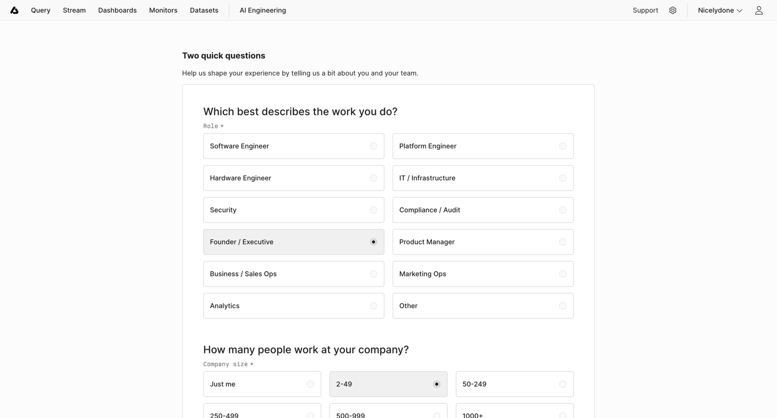 Axiom - Onboarding screen