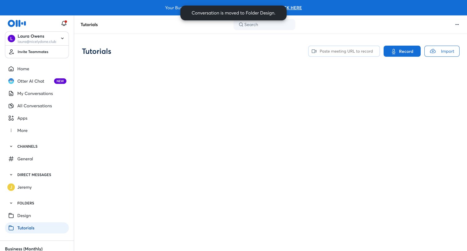 Otter - Tutorials - Otter.ai screen