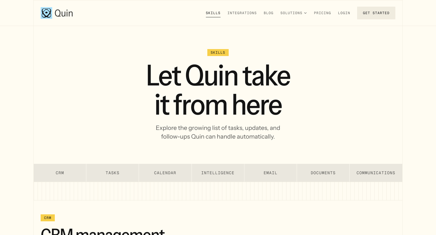 Quin - Quin — Skills screen