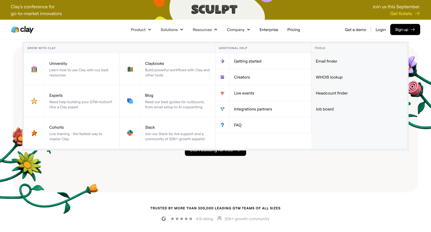 Clay - Clay | Go to market with unique data—and the ability to act on it screen