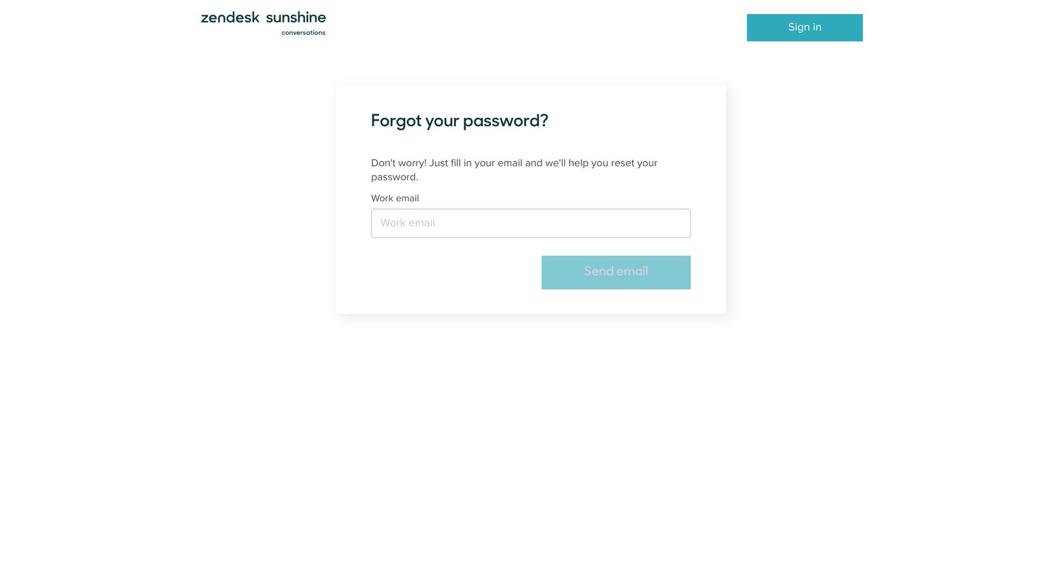 Zendesk - Sunshine Conversations screen