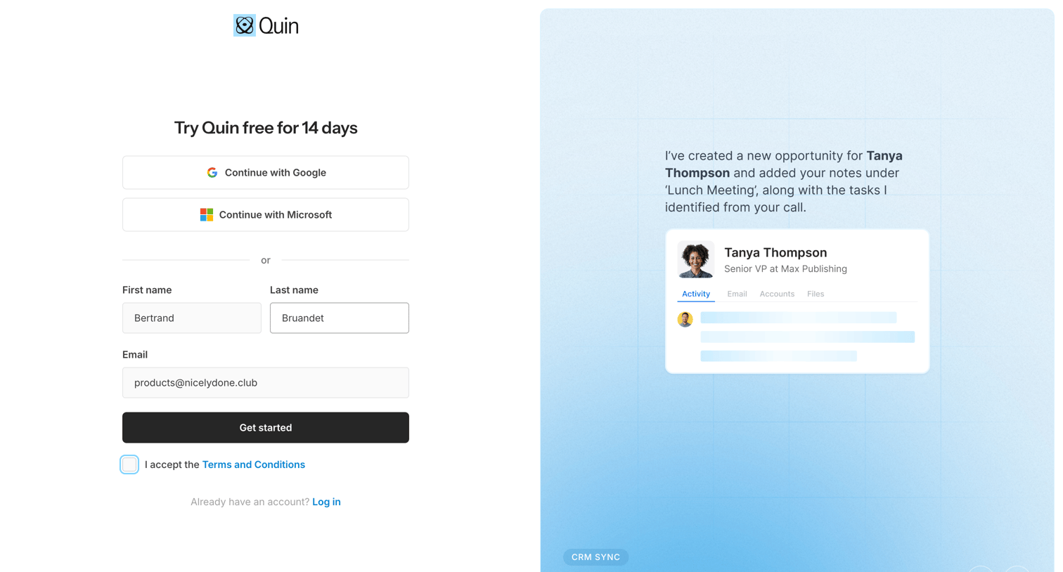 Quin - Try Quin free — Transform your notes into action | Quin screen