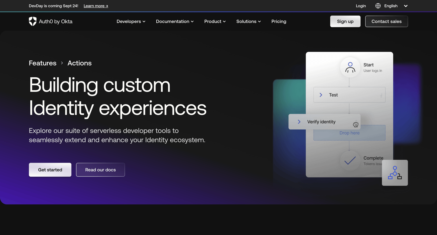 Auth0 - Actions - Extend and Customize Identity - Auth0 screen