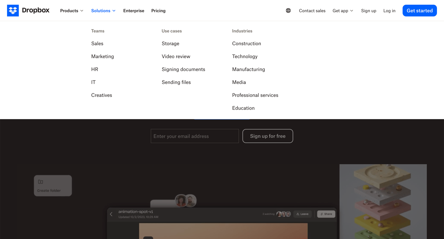 Dropbox - dropbox.com screen