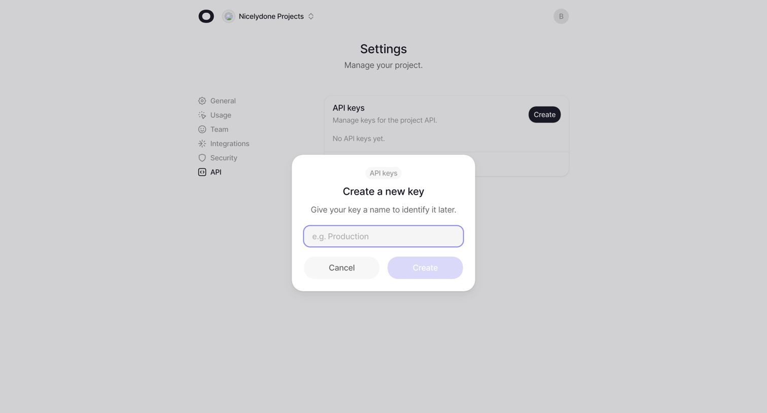 Visitors - API keys - nicelydone.com - Visitors screen