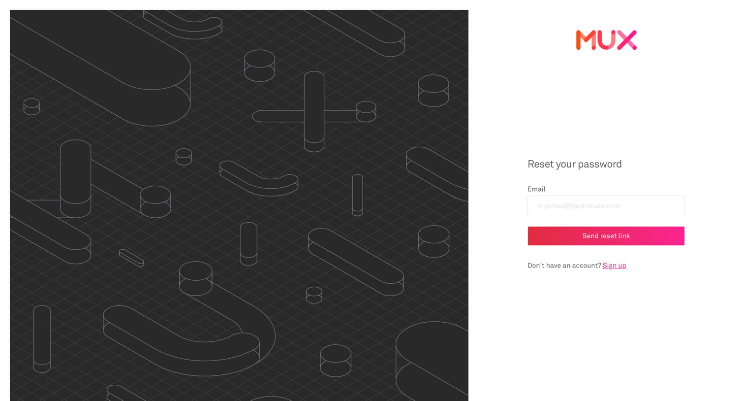 Mux - Forgot Password | Mux screen
