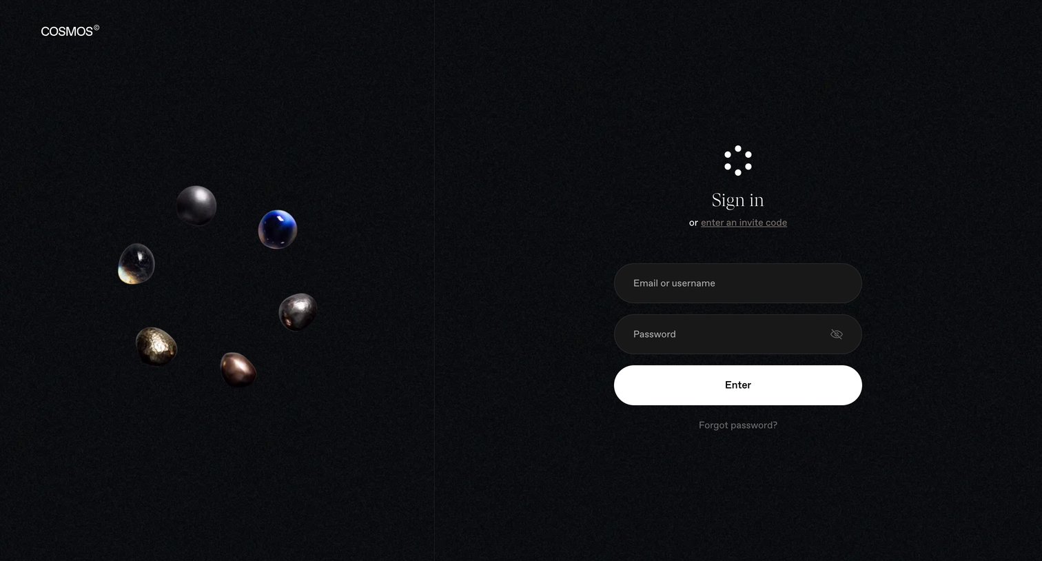 Cosmos - Cosmos - Sign in screen