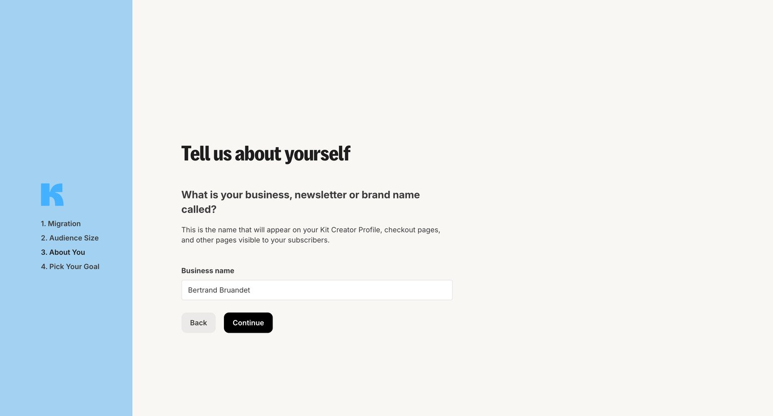 Kit - About You - Kit screen