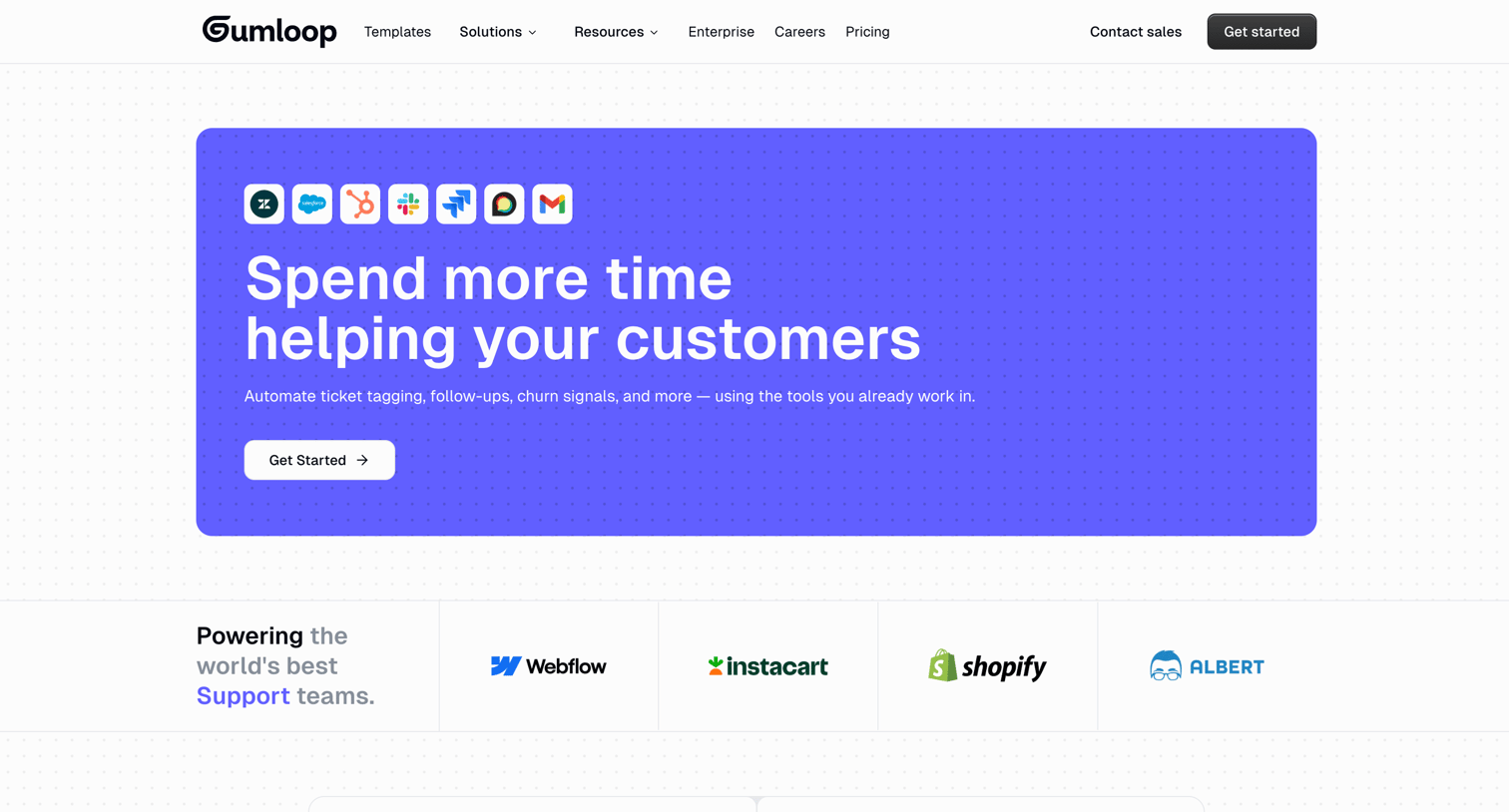 Gumloop - Gumloop for Support screen