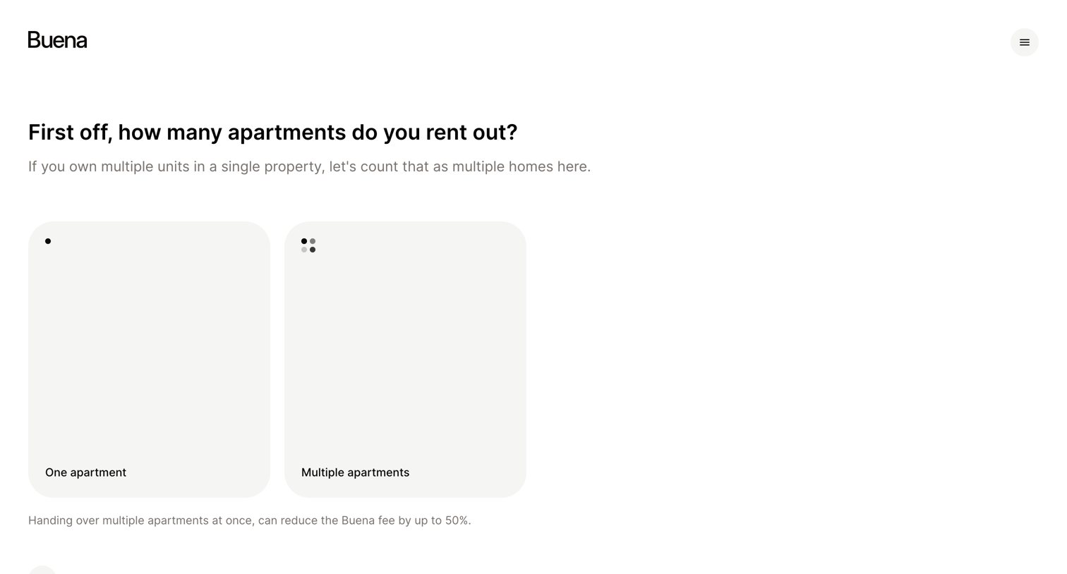 Buena - First off, how many apartments do you rent out screen