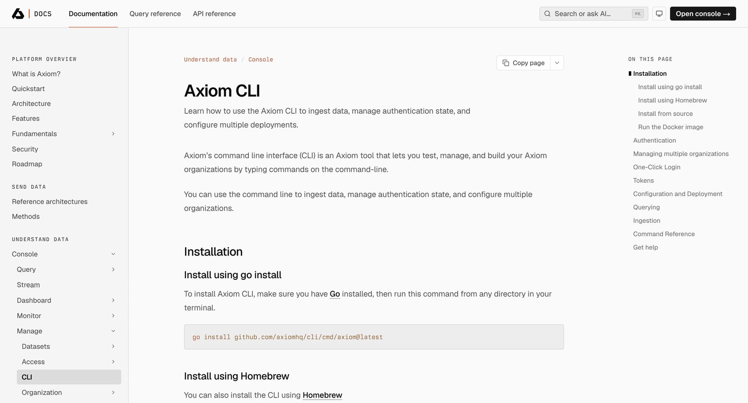 Axiom CLI | Axiom Docs from Axiom