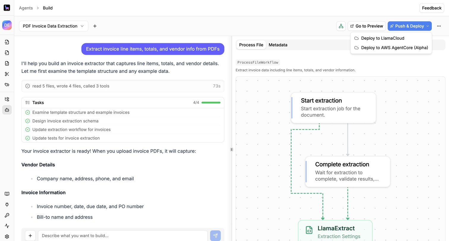 Llamaindex - LlamaParse screen