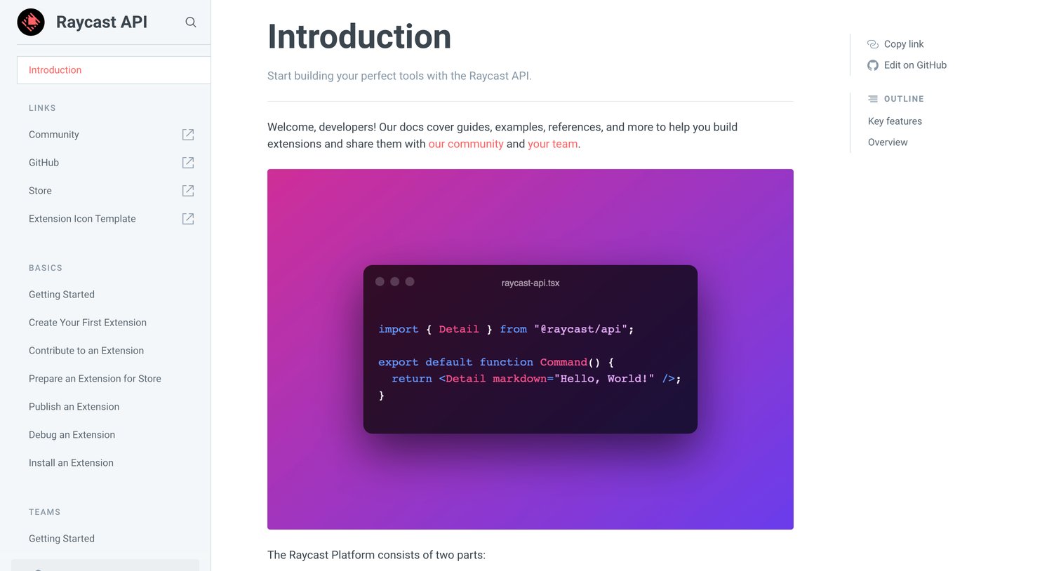 Introduction - Raycast API from Raycast