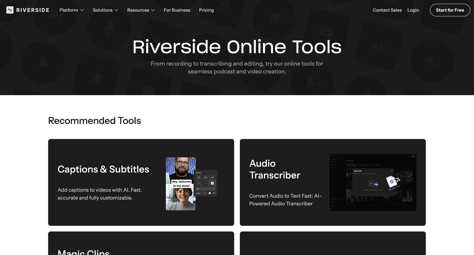 Riverside - Tools for Podcasters & Video Creators - Riverside screen