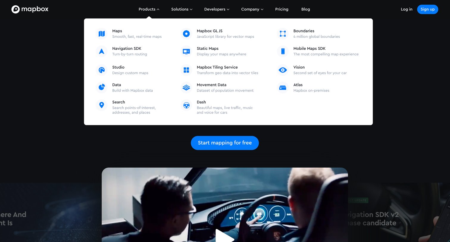 Mapbox - Maps, geocoding, and navigation APIs | SDKs  Mapbox screen
