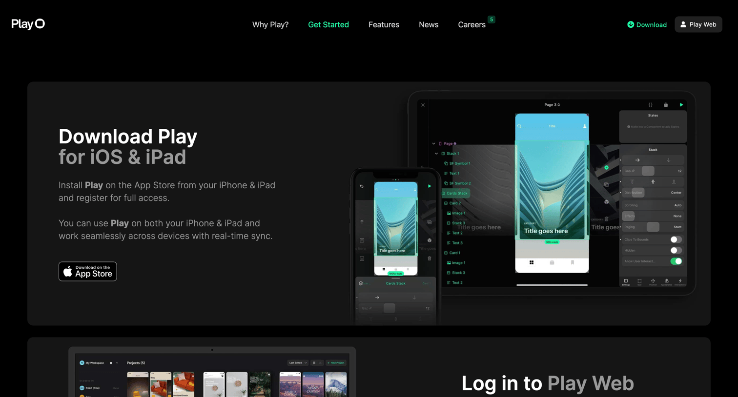 Play - Support screen